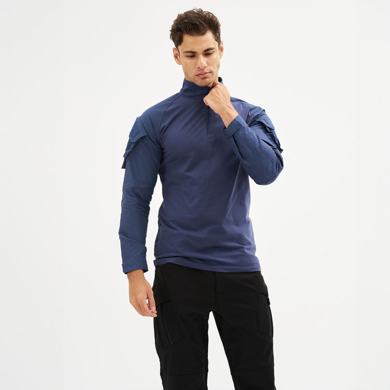 Men's 1/4 Zip Tactical Military Shirt with Pockets 4