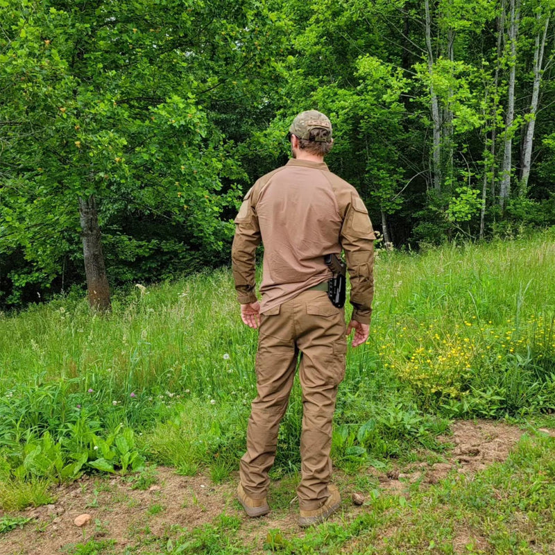 Men's 1/4 Zip Tactical Military Shirt with Pockets 7