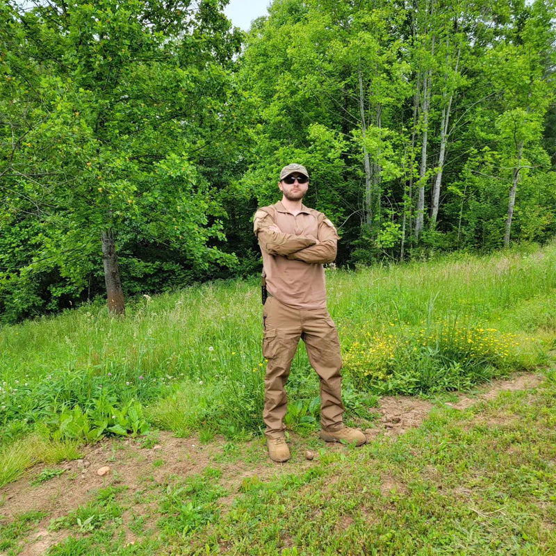 Men's 1/4 Zip Tactical Military Shirt with Pockets 8