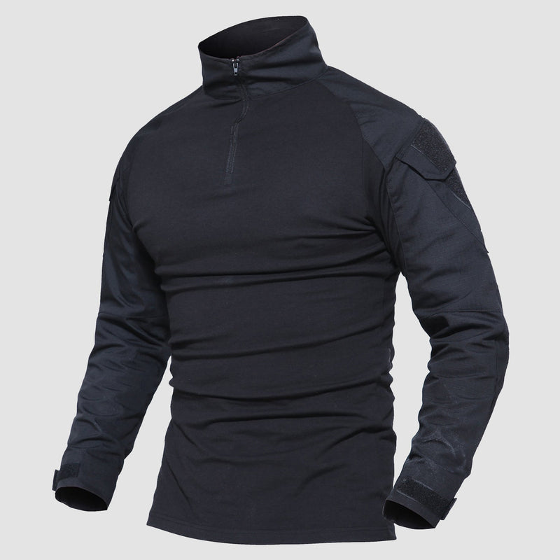 Men's 1/4 Zip Tactical Military Shirt with Pockets 9