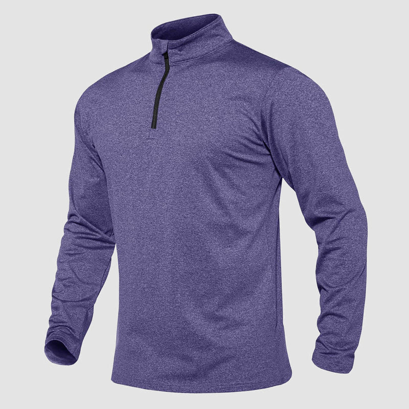 Men's Athletic Shirt 1/4 Zip Fleece Long Sleeve Sweatshirts 16