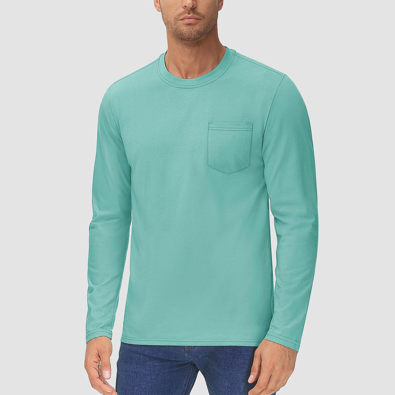 Men's Basic Long Sleeve Shirt Casual Lightweight T-Shirt 14