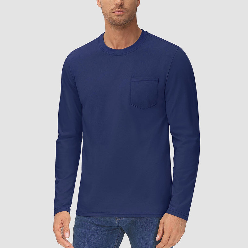 Men's Basic Long Sleeve Shirt Casual Lightweight T-Shirt 18