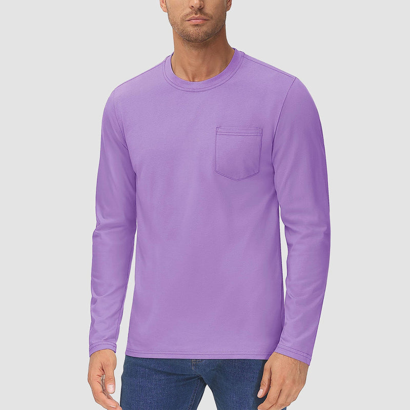Men's Basic Long Sleeve Shirt Casual Lightweight T-Shirt 19