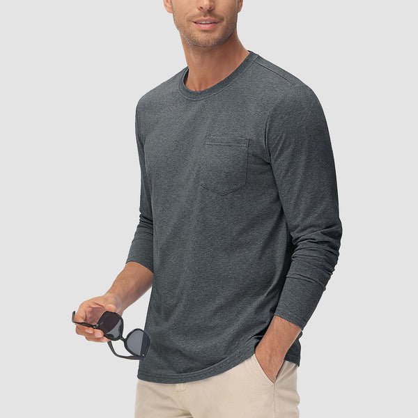 Men's Basic Long Sleeve Shirt Casual Lightweight T-Shirt 1