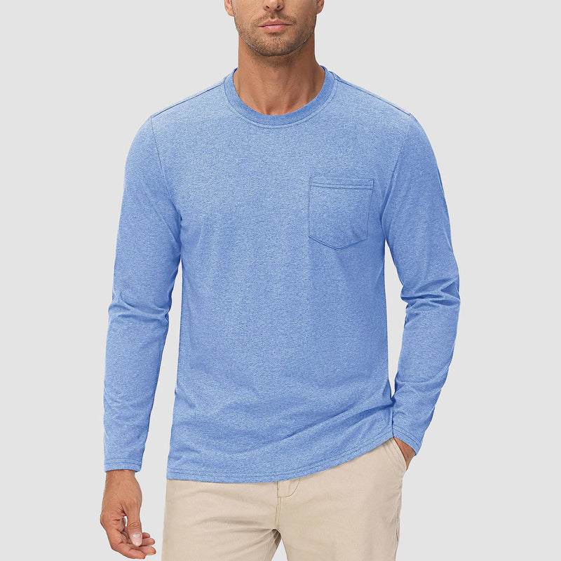 Men's Basic Long Sleeve Shirt Casual Lightweight T-Shirt 21