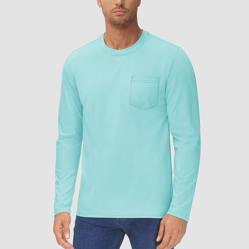 Men's Basic Long Sleeve Shirt Casual Lightweight T-Shirt 23