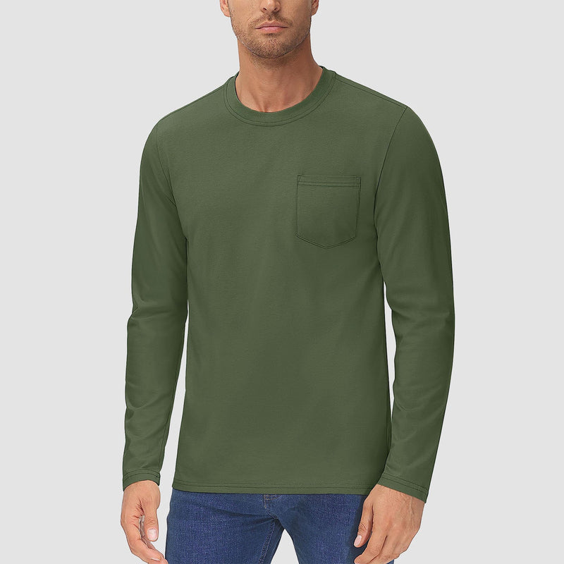 Men's Basic Long Sleeve Shirt Casual Lightweight T-Shirt 8