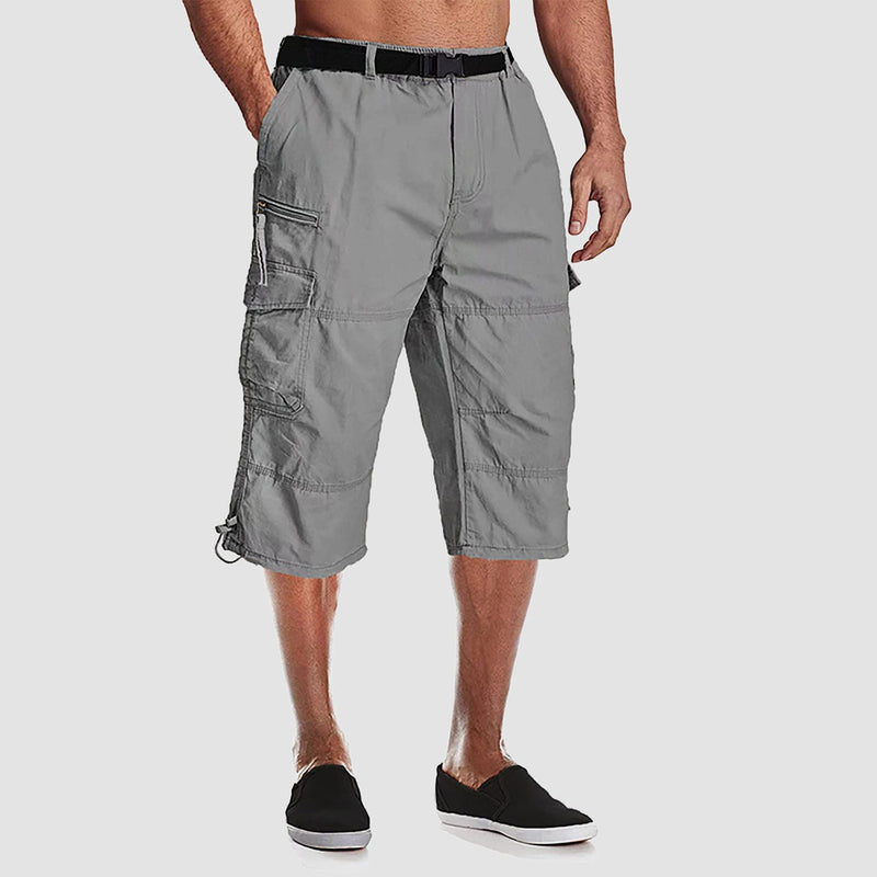 Men's Below Knee Cargo Shorts - Cotton, 7 Pockets, Work Capris 11