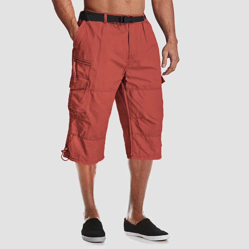 Men's Below Knee Cargo Shorts - Cotton, 7 Pockets, Work Capris 13