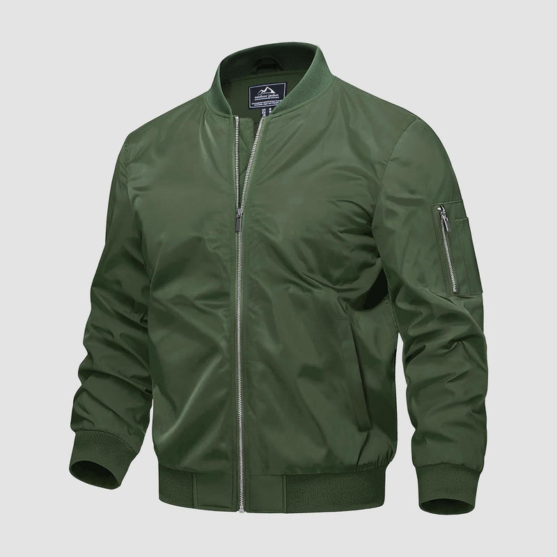 Men's Bomber Jacket, Quilted & Windproof with Pockets