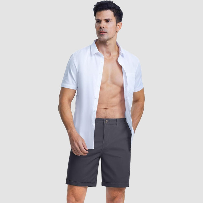 Men's Classic Stretch Chino Shorts with Pockets 8