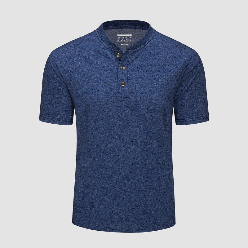Men's Cotton Henley Shirt Casual Summer T-Shirt 0