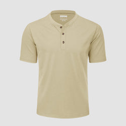 Men's Cotton Henley Shirt Casual Summer T-Shirt 0