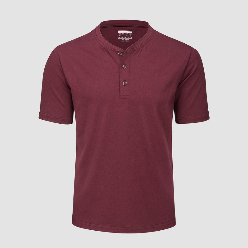 Men's Cotton Henley Shirt Casual Summer T-Shirt 13