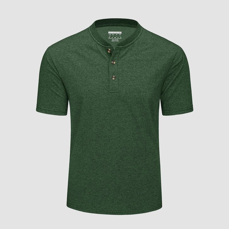 Men's Cotton Henley Shirt Casual Summer T-Shirt 15
