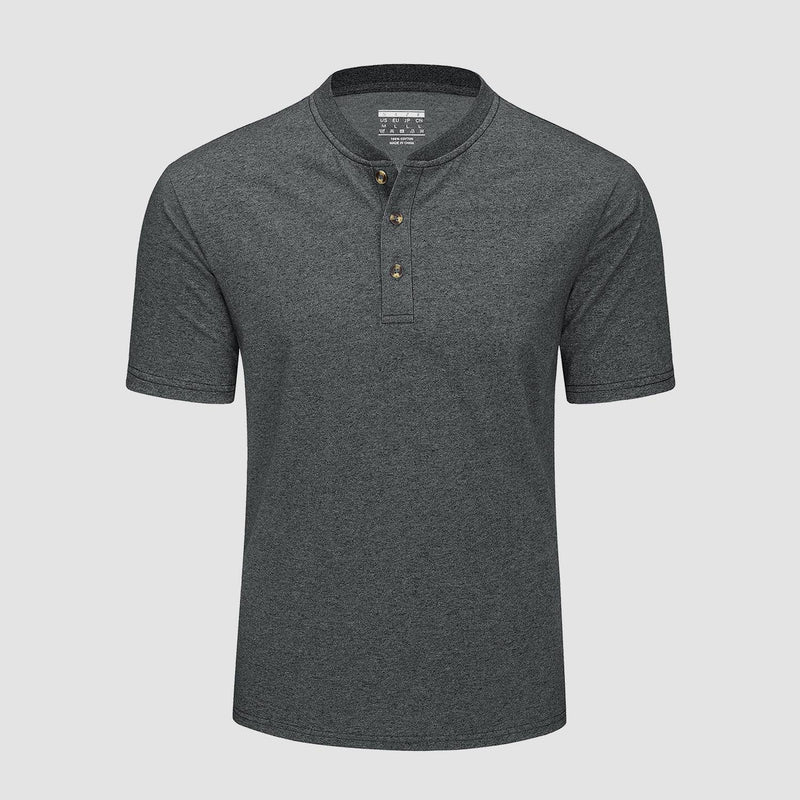 Men's Cotton Henley Shirt Casual Summer T-Shirt 16
