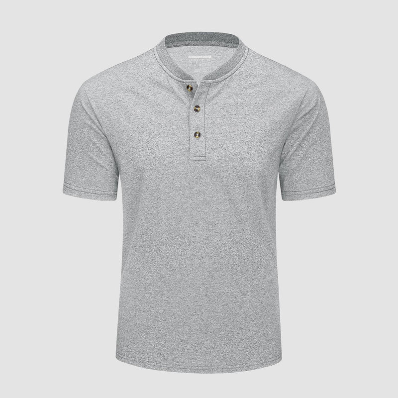Men's Cotton Henley Shirt Casual Summer T-Shirt 17