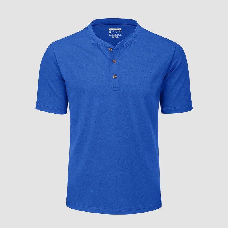 Men's Cotton Henley Shirt Casual Summer T-Shirt 1