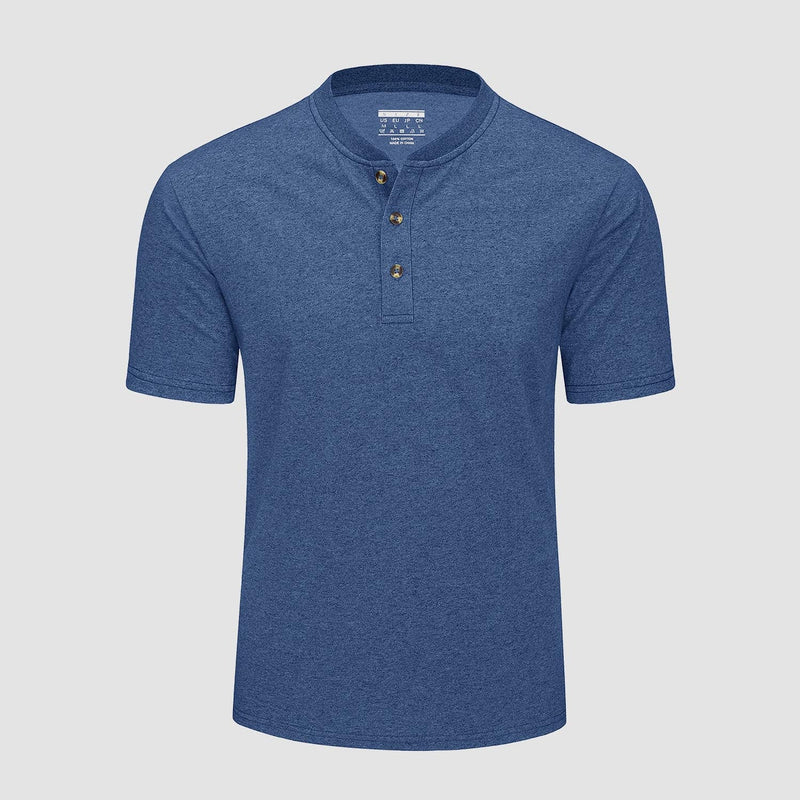 Men's Cotton Henley Shirt Casual Summer T-Shirt 2