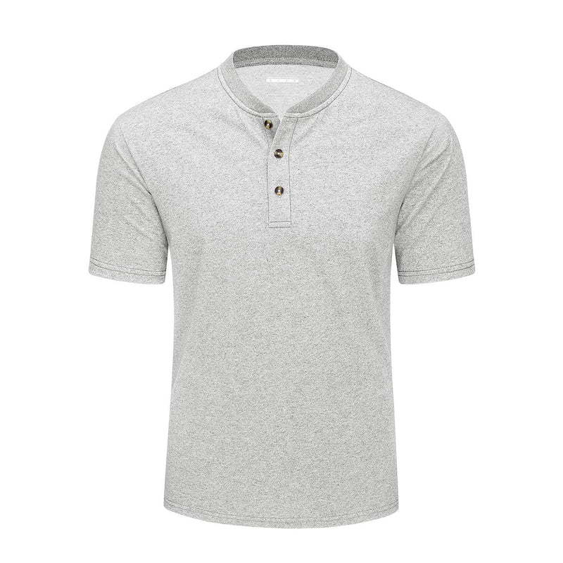 Men's Cotton Henley Shirt Casual Summer T-Shirt 3