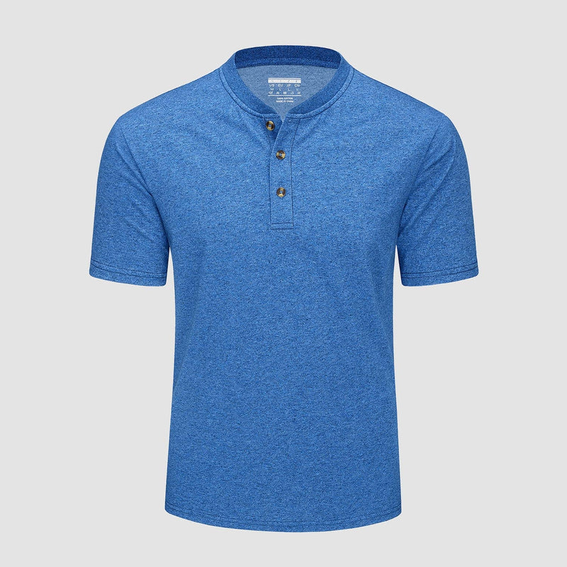Men's Cotton Henley Shirt Casual Summer T-Shirt 3