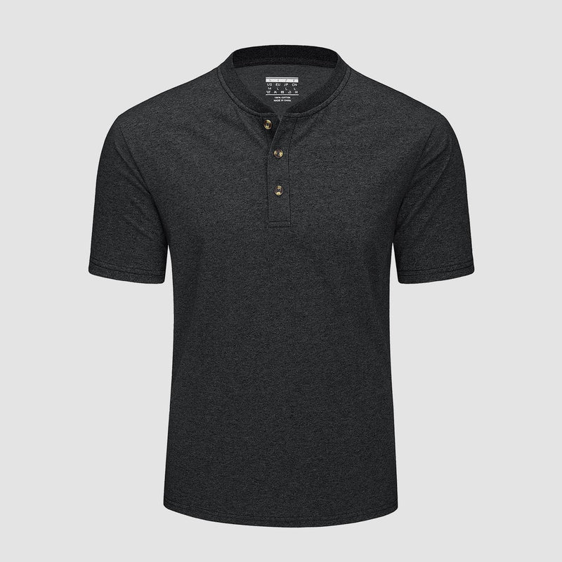 Men's Cotton Henley Shirt Casual Summer T-Shirt 6