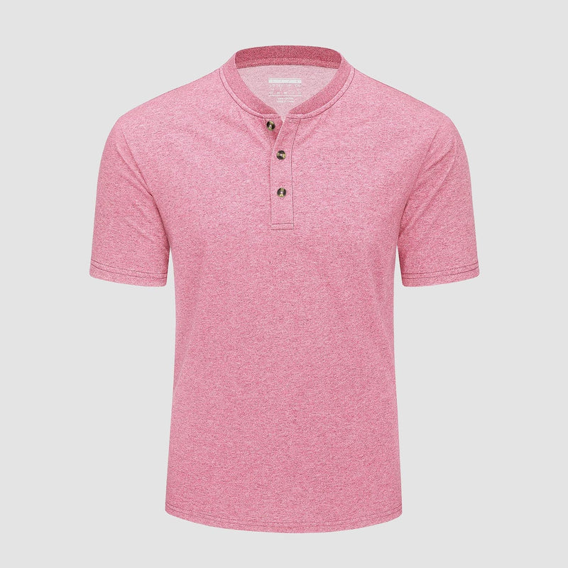 Men's Cotton Henley Shirt Casual Summer T-Shirt 9
