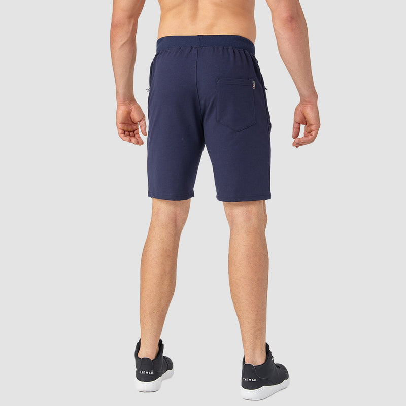 Men's Cotton Jogger Shorts - Elastic Waist, Zipper Pockets 2