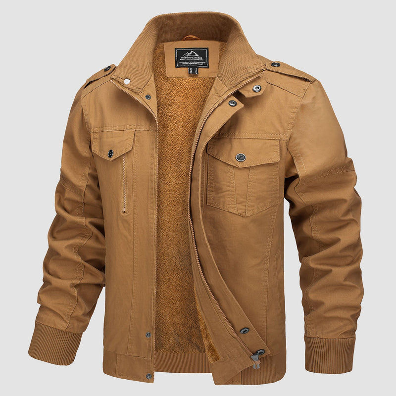 Men's Cotton Military Bomber  Lightweight Zip-Up Jacket