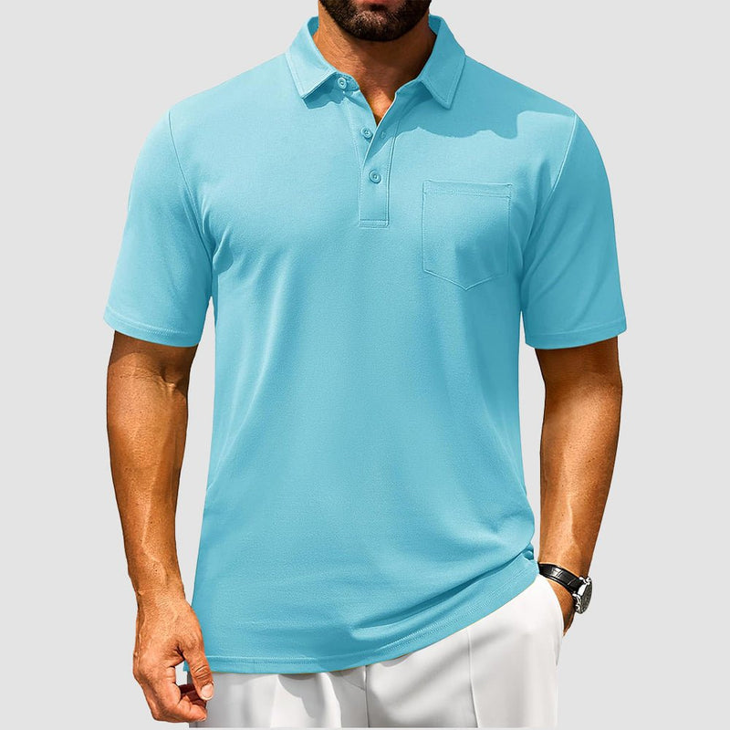 Men's Cotton Polo Shirts - Breathable Short Sleeve Golf Tee