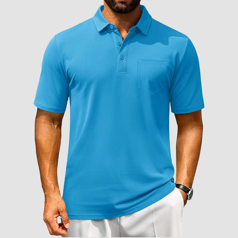Men's Cotton Polo Shirts - Breathable Short Sleeve Golf Tee