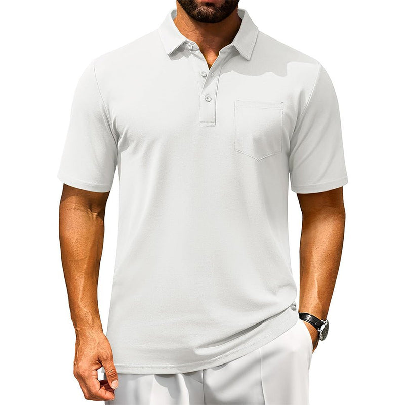 Men's Cotton Polo Shirts - Breathable Short Sleeve Golf Tee