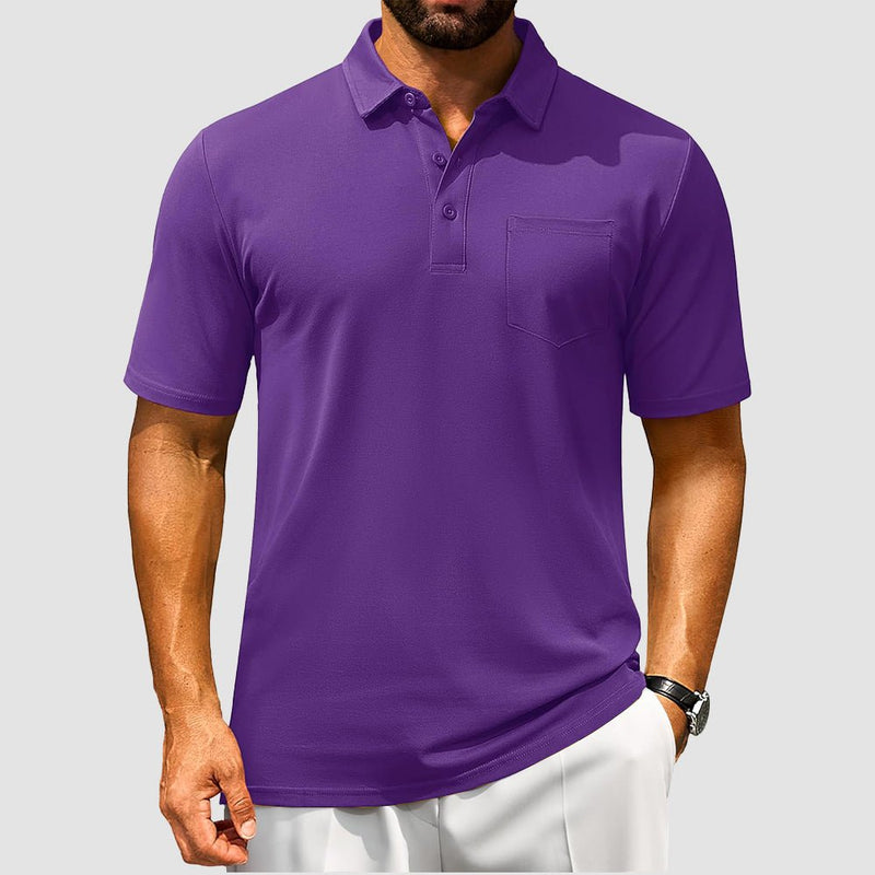 Men's Cotton Polo Shirts - Breathable Short Sleeve Golf Tee