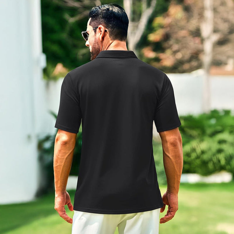 Men's Cotton Polo Shirts - Breathable Short Sleeve Golf Tee