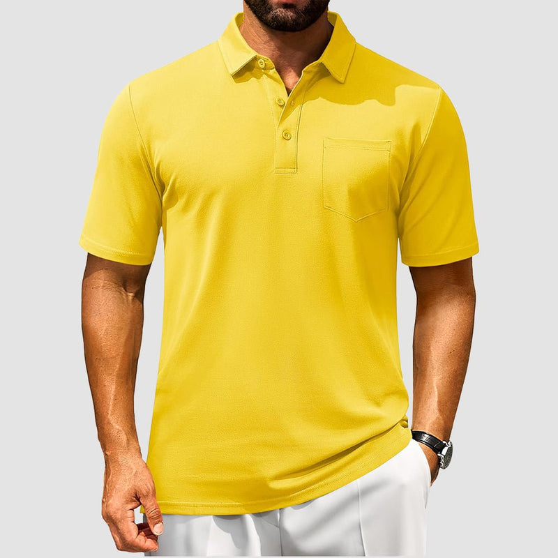 Men's Cotton Polo Shirts - Breathable Short Sleeve Golf Tee