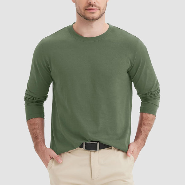 Men's Crew Neck Long Sleeve Shirt Quick Dry Sports Shirt 0
