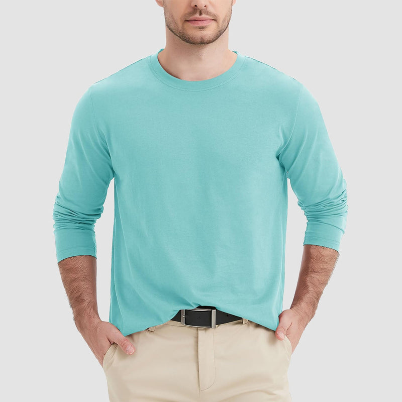 Men's Crew Neck Long Sleeve Shirt Quick Dry Sports Shirt 17