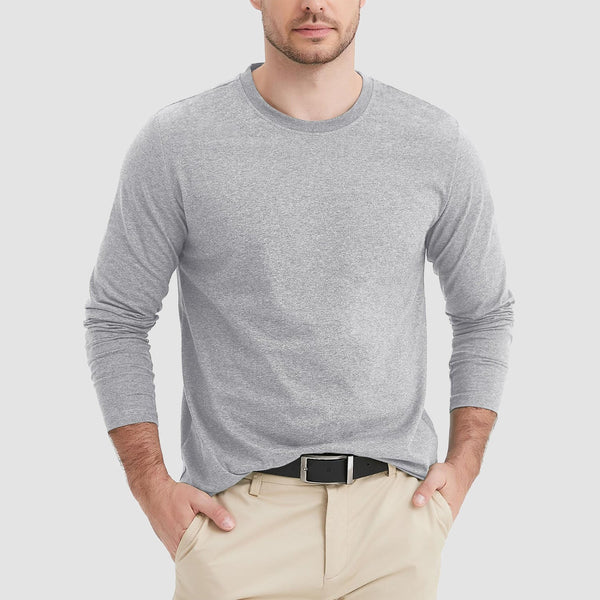 Men's Crew Neck Long Sleeve Shirt Quick Dry Sports Shirt 1