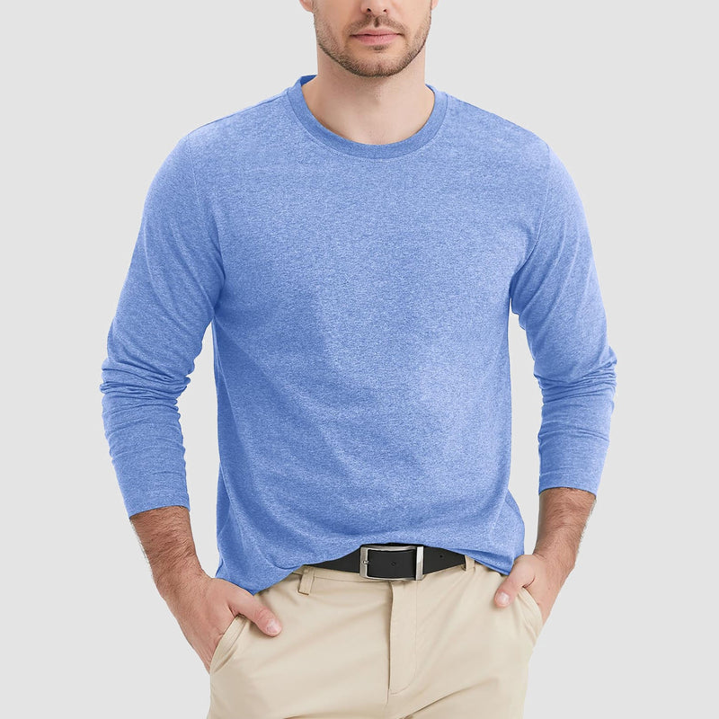 Men's Crew Neck Long Sleeve Shirt Quick Dry Sports Shirt 21