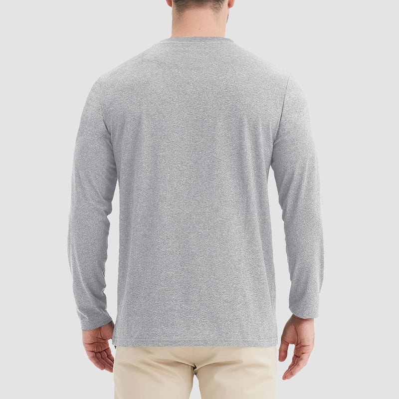 Men's Crew Neck Long Sleeve Shirt Quick Dry Sports Shirt 2