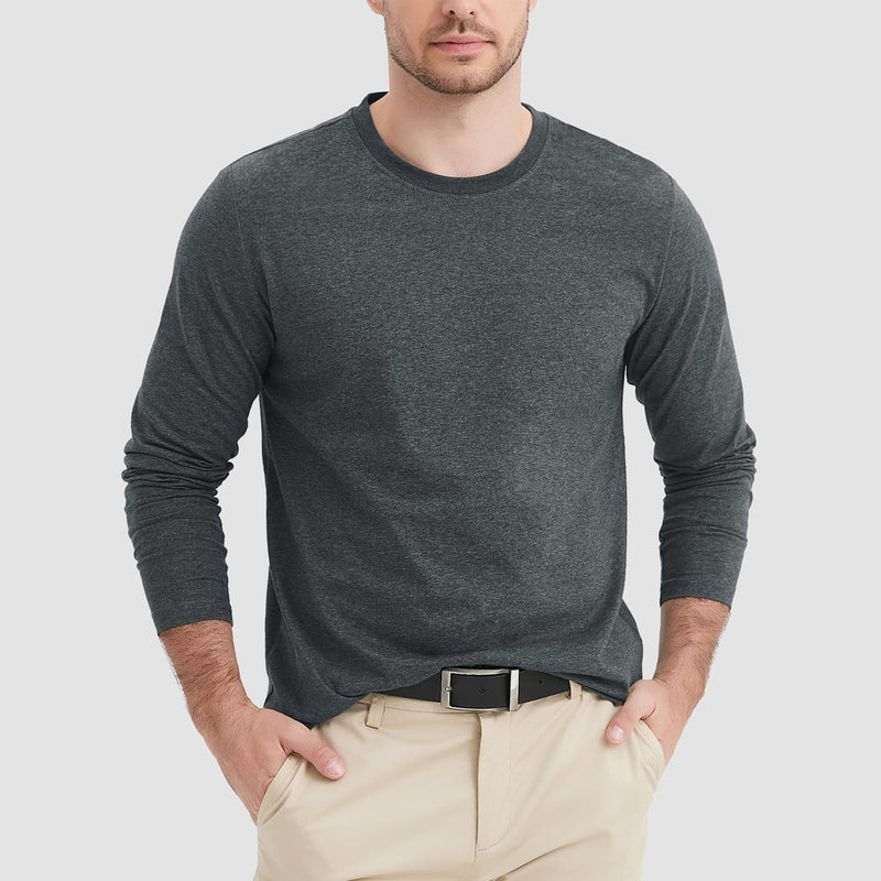 Men's Crew Neck Long Sleeve Shirt Quick Dry Sports Shirt 5