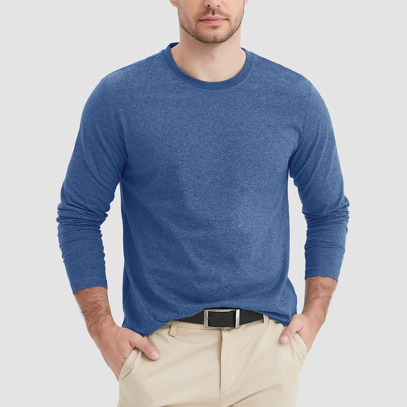Men's Crew Neck Long Sleeve Shirt Quick Dry Sports Shirt 6