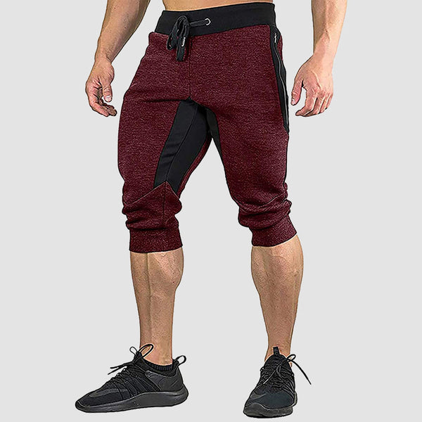 Men's Cropped Shorts  Cotton Stretch Sweatpants 1