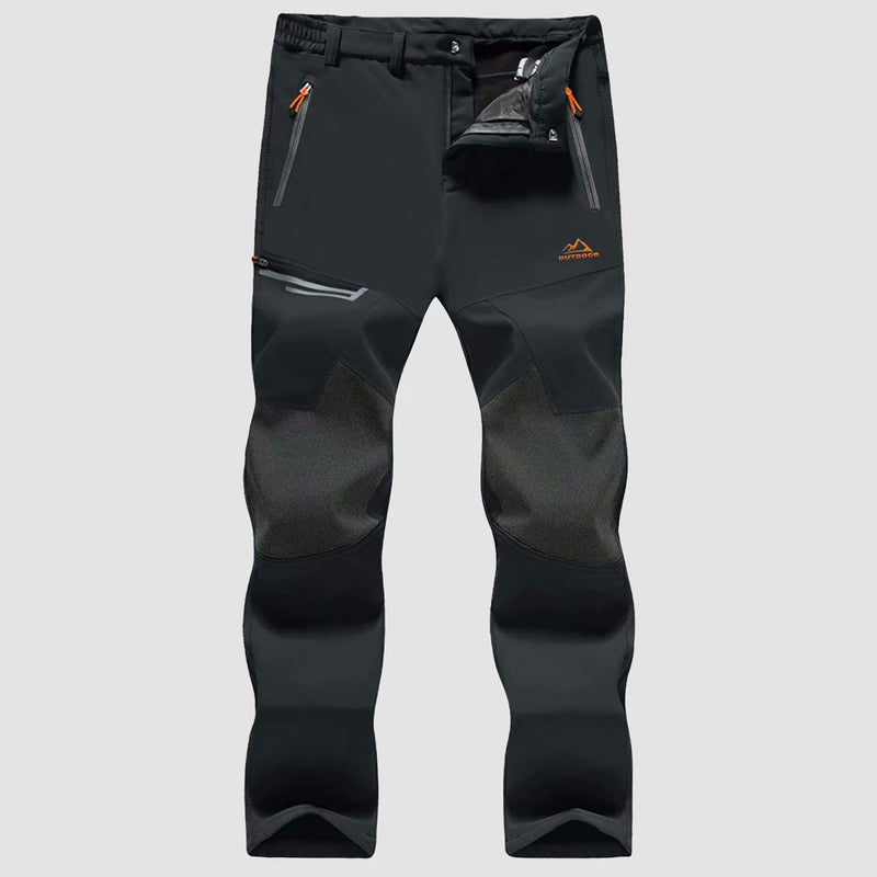Men's Fleece-Lined Ski Pants - Water-Resistant, 4 Zip Pockets 0