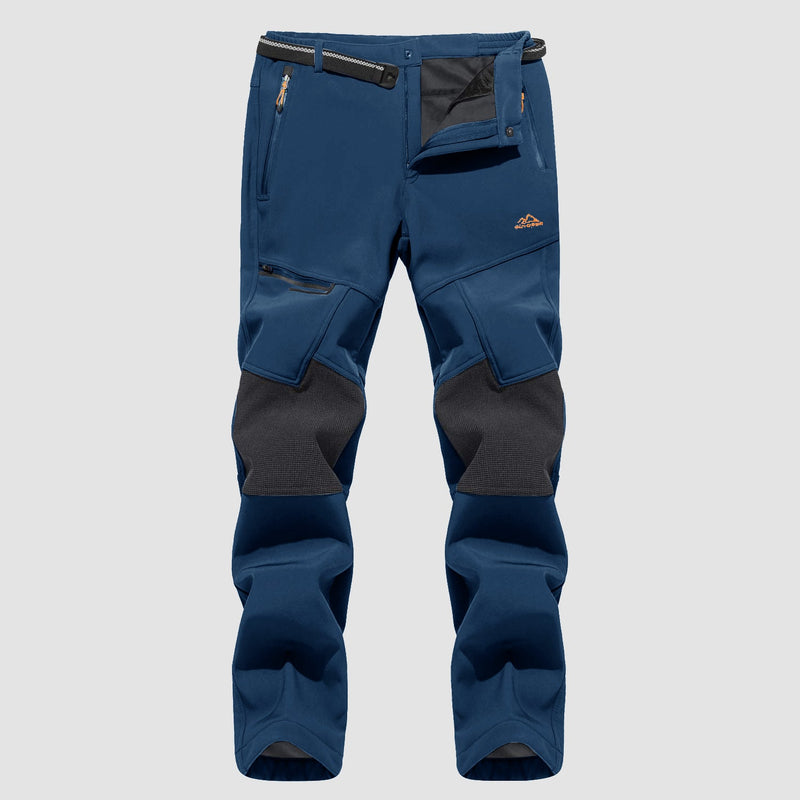 Men's Fleece-Lined Ski Pants - Water-Resistant, 4 Zip Pockets 14