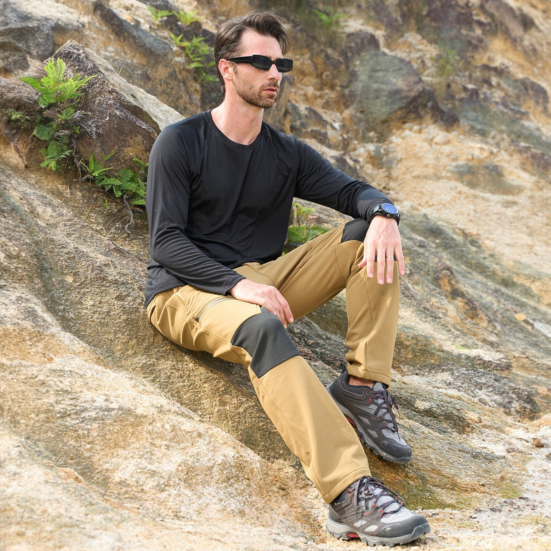 Men's Fleece-Lined Ski Pants - Water-Resistant, 4 Zip Pockets 4