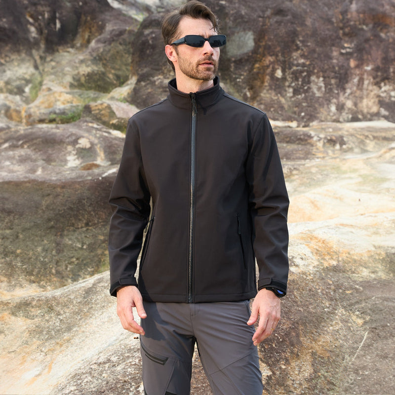 Men's Fleece-Lined Softshell Jacket, Waterproof & Windproof
