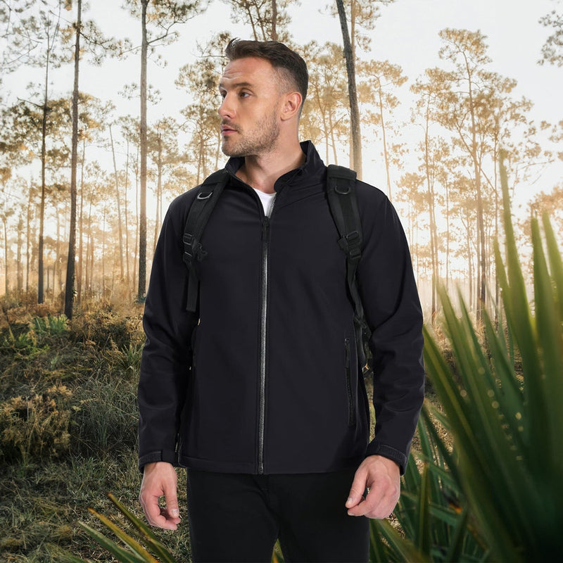 Men's Fleece-Lined Softshell Jacket, Waterproof & Windproof