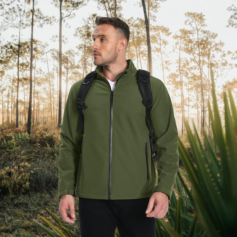 Men's Fleece-Lined Softshell Jacket, Waterproof & Windproof